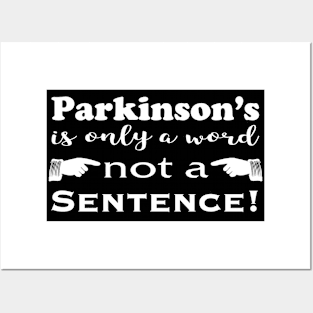 Parkinsons is Only a Word black block Posters and Art